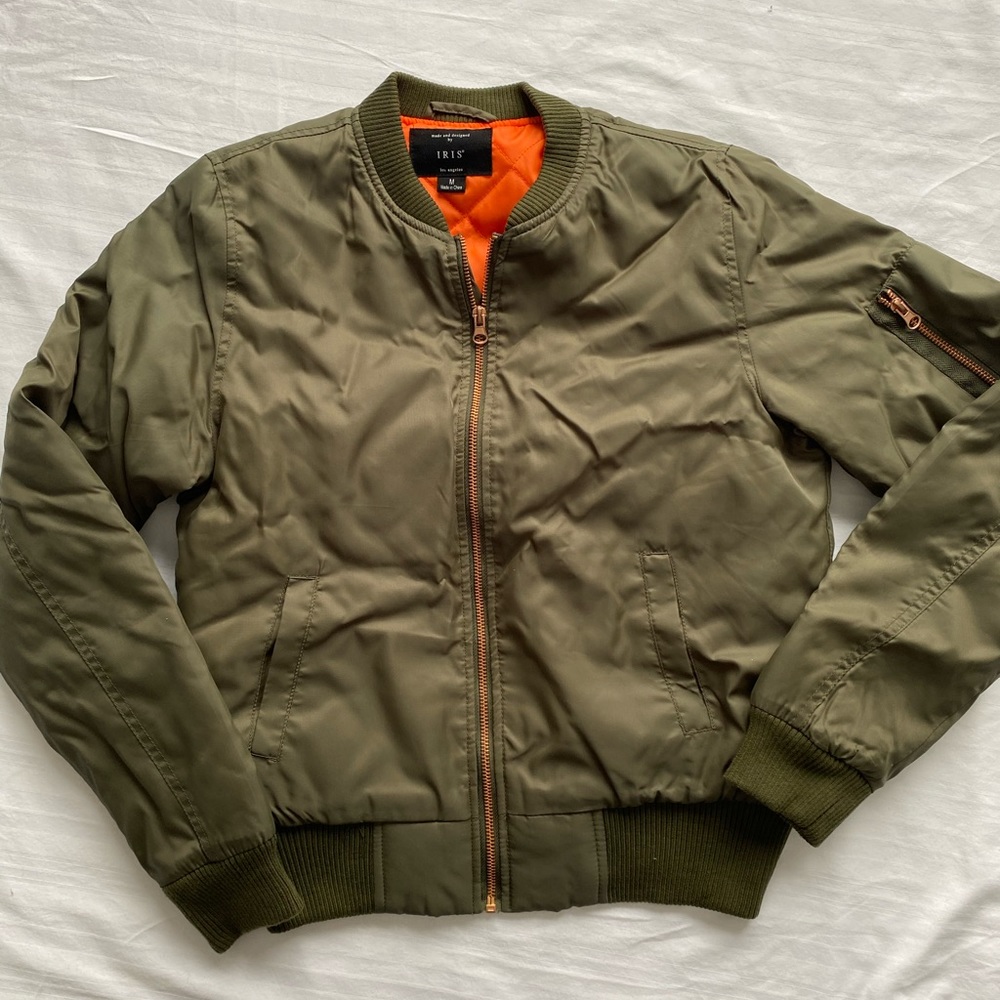 Olive Green Bomber Jacket
